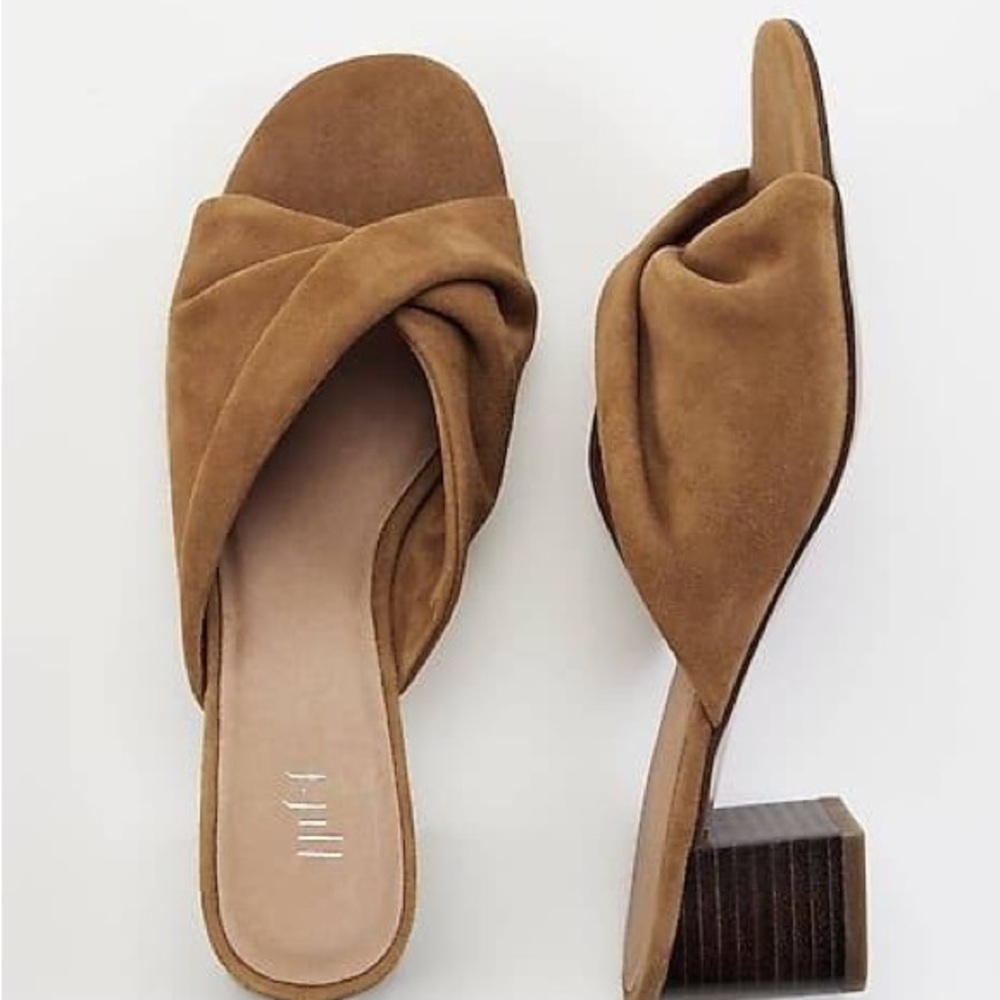 J. Jill | Women's Celeste Block-Heel Suede Sandals Size 10 Cognac Chic Feminine